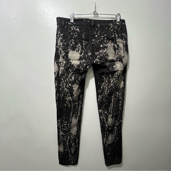 Royal Bones Distressed and Splatter Print Black Skinny Jeans - Picture 8 of 12